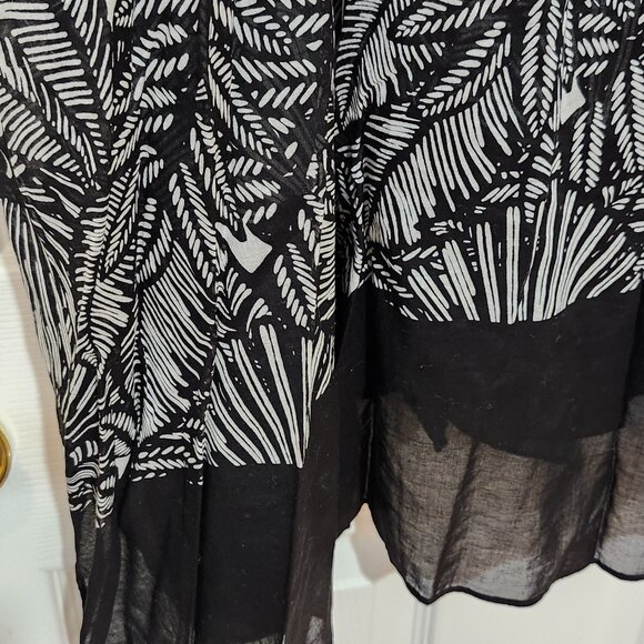 La Vie en Rose Aqua Women's Tunic Swimsuit Cover-up ~ Black and White ~ Size XL - Picture 4 of 6